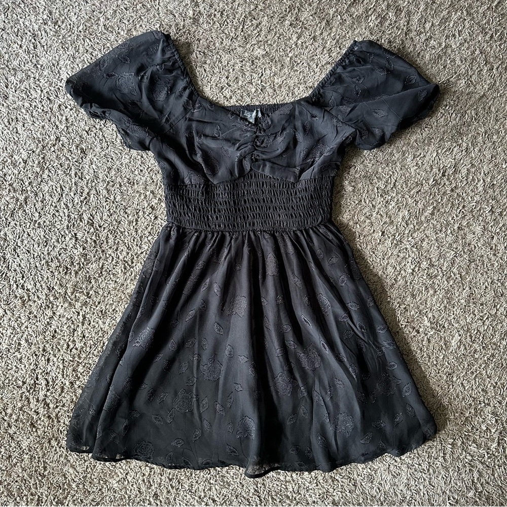 Lily Rose Black Lace Skater Dress